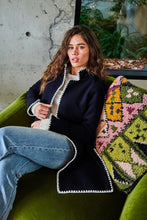 Load image into Gallery viewer, Rye Blanket Stitch Coat  in Navy by Kireina
