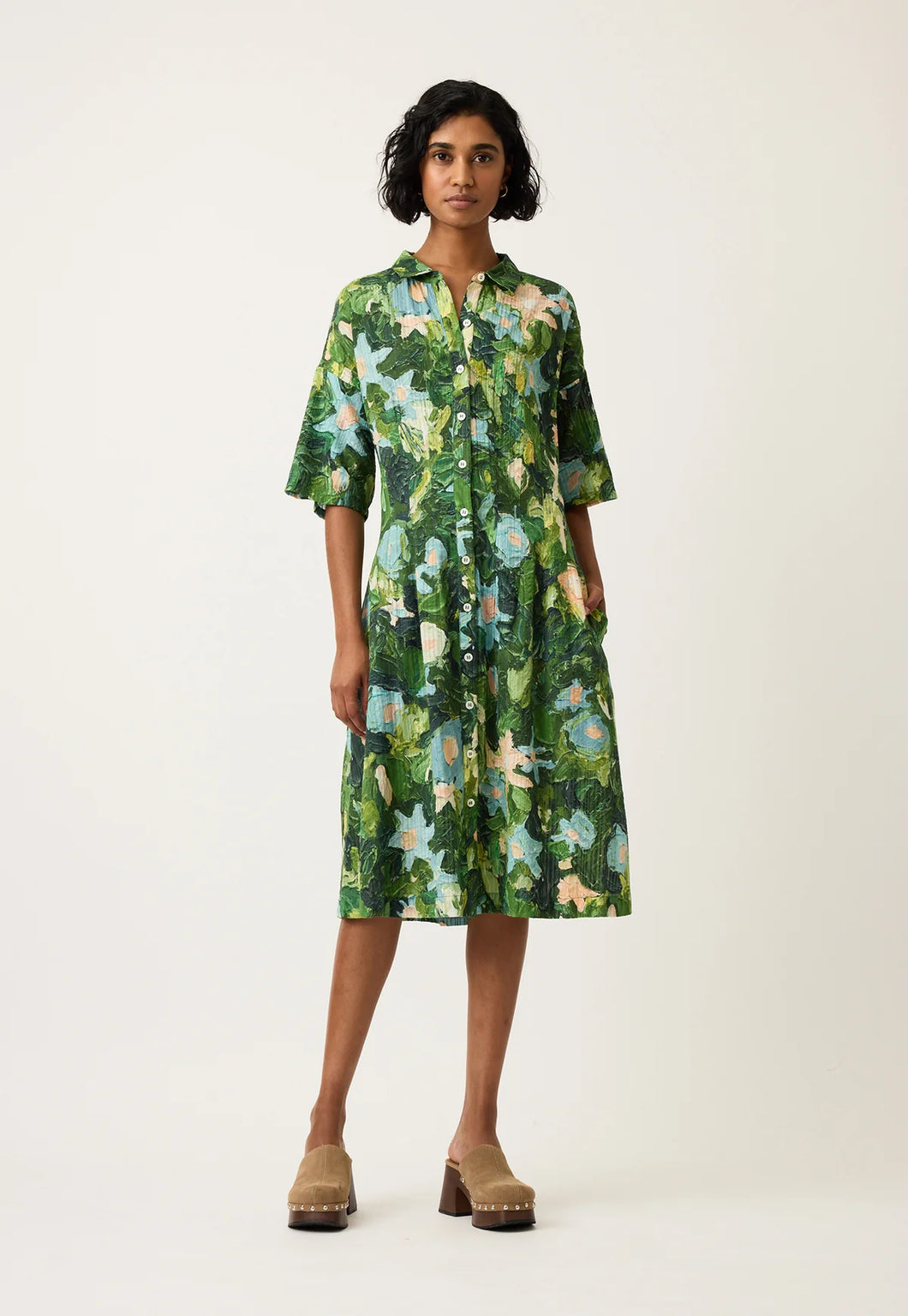 Paloma Short Sleeve Dress in Garden by Nancybird