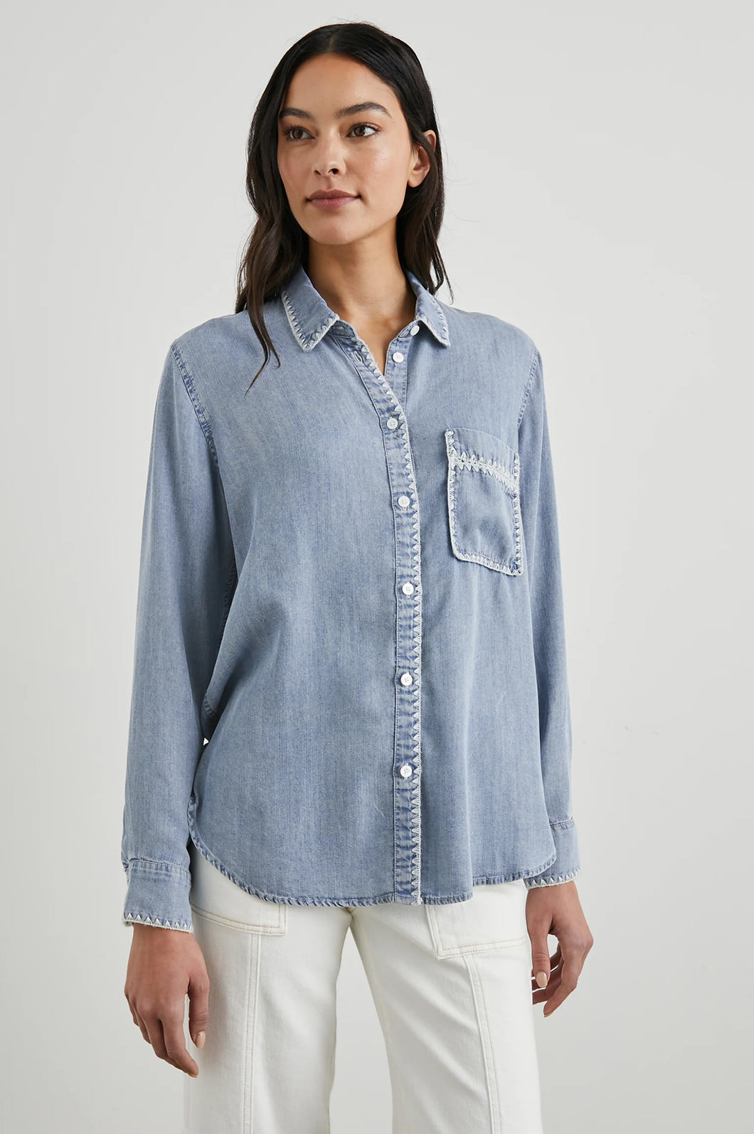 Saya Shirt in Cloud Wash by Rails