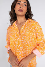 Load image into Gallery viewer, The Boyfriend Linen Shirt in Orange Ditsy by Hut
