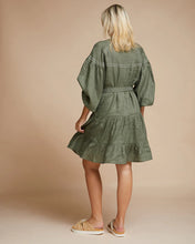Load image into Gallery viewer, Sardinia Mini Dress  in Olive Zig Zag by Elms &amp; King

