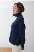 Load image into Gallery viewer, Fabian Cable Funnel in French Navy by Mia Fratino
