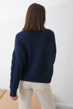 Load image into Gallery viewer, Fabian Cable Funnel in French Navy by Mia Fratino
