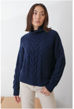 Load image into Gallery viewer, Fabian Cable Funnel in French Navy by Mia Fratino
