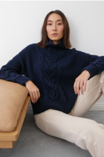 Load image into Gallery viewer, Fabian Cable Funnel in French Navy by Mia Fratino
