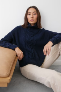 Fabian Cable Funnel in French Navy by Mia Fratino