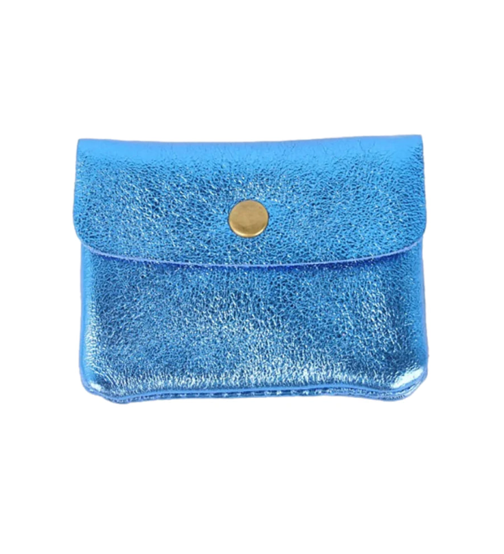 Metallic Coin Purse in Electric Blue by Maison Fanli