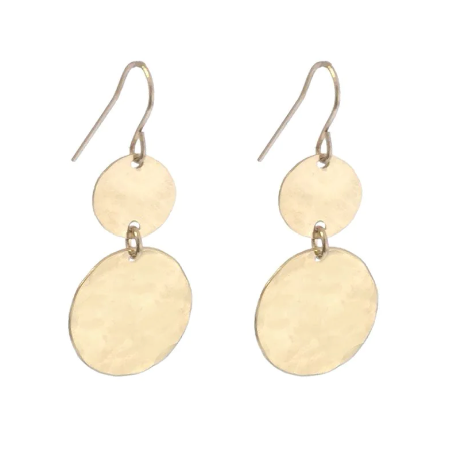 Double Mini and Large Disc Earring in Gold by Misuzi