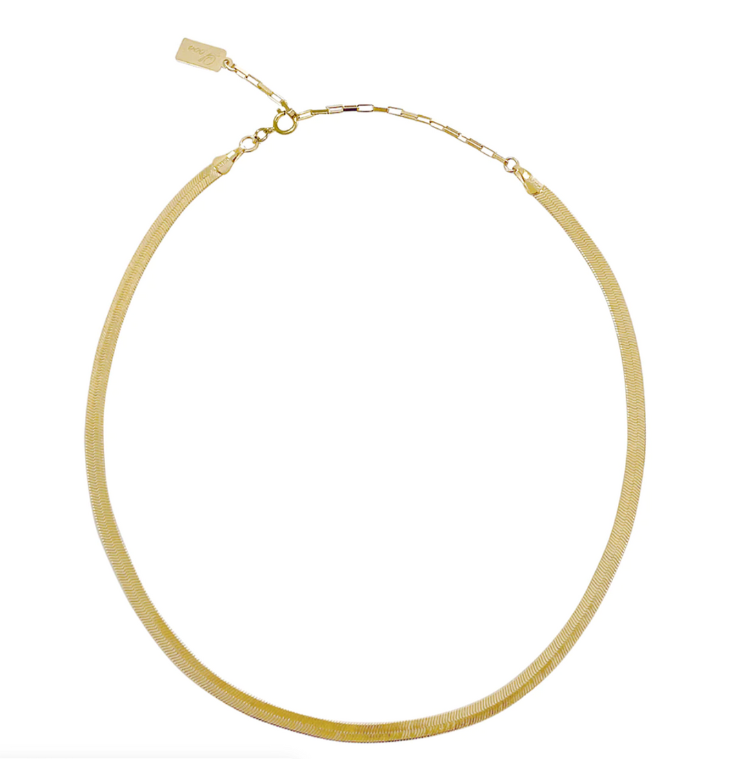 Dylan Herringbone Chain in Gold by Misuzi