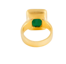 Load image into Gallery viewer, Green Agate Deco Cocktail Ring by Fairley
