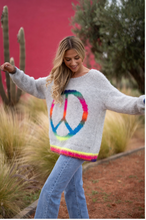 Load image into Gallery viewer, Rainbow Peace Sweater by Miss Goodlife
