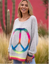 Load image into Gallery viewer, Rainbow Peace Sweater by Miss Goodlife
