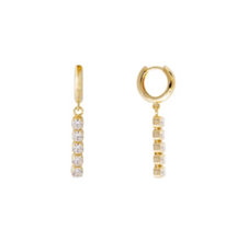 Load image into Gallery viewer, Tennis Chain Hoops in Gold by Fairley
