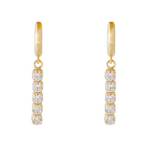 Load image into Gallery viewer, Tennis Chain Hoops in Gold by Fairley
