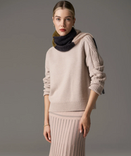 Load image into Gallery viewer, Bennet Lurex Cable  Knit in Blush by Pol
