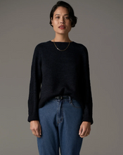 Load image into Gallery viewer, Bennet Lurex Cable Knit in Ink by Pol
