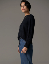 Load image into Gallery viewer, Bennet Lurex Cable Knit in Ink by Pol
