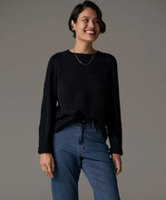 Load image into Gallery viewer, Bennet Lurex Cable Knit in Ink by Pol
