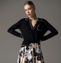 Load image into Gallery viewer, Bennet Lurex Polo Knit in Ink by Pol
