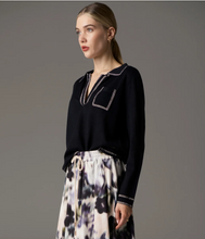Load image into Gallery viewer, Bennet Lurex Polo Knit in Ink by Pol
