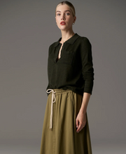 Load image into Gallery viewer, Bennet Lurex Polo Knit in Khaki by Pol
