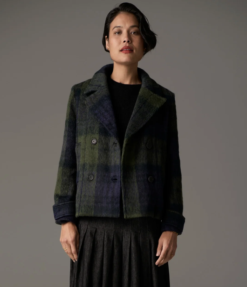 Nashia Pea Coat in Khaki/Ink by POL