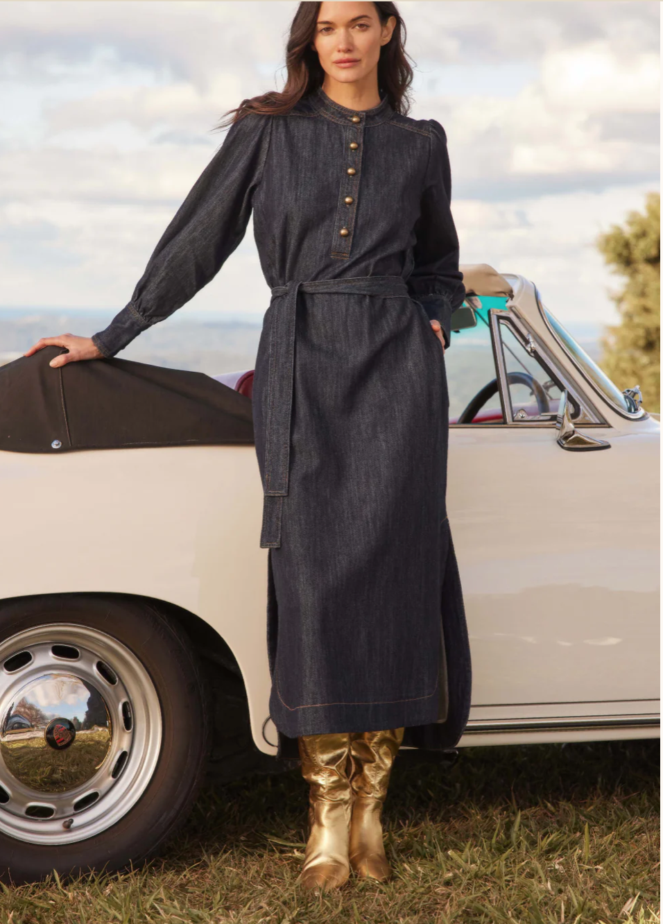 Snapshot Dress in Dark Denim by Zoe Kratzmann
