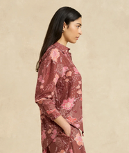 Load image into Gallery viewer, Stevie Oversized Shirt in Bloom Burgundy by Hannah Artwear
