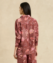Load image into Gallery viewer, Stevie Oversized Shirt in Bloom Burgundy by Hannah Artwear
