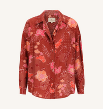 Load image into Gallery viewer, Stevie Oversized Shirt in Bloom Burgundy by Hannah Artwear
