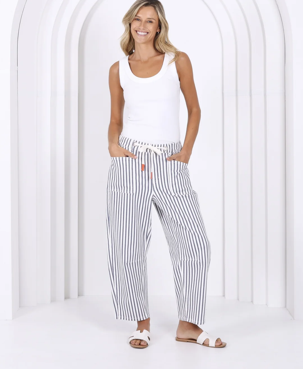 Carter Barrel Jean in Blue Stripe by Monaco Jeans