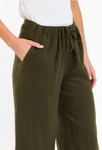 Load image into Gallery viewer, Perry Linen Drawsting Pant in Khaki by 365 Days
