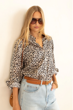 Load image into Gallery viewer, Leopard Boyfriend Linen Shirt by HUT
