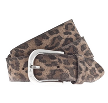 Load image into Gallery viewer, Taupe Leopard Leather Belt by Vanzetti
