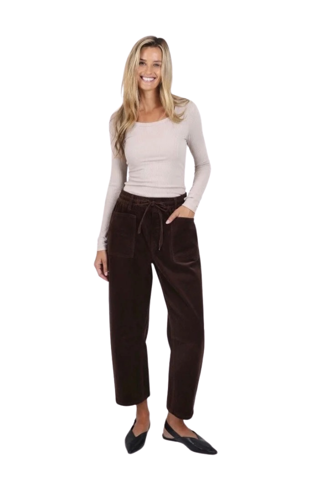 Leo Barrel Jean in Chocolate Cord by Monaco Jeans
