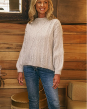 Load image into Gallery viewer, Cable Mohair Knit Jumper in Cream by Italian Star

