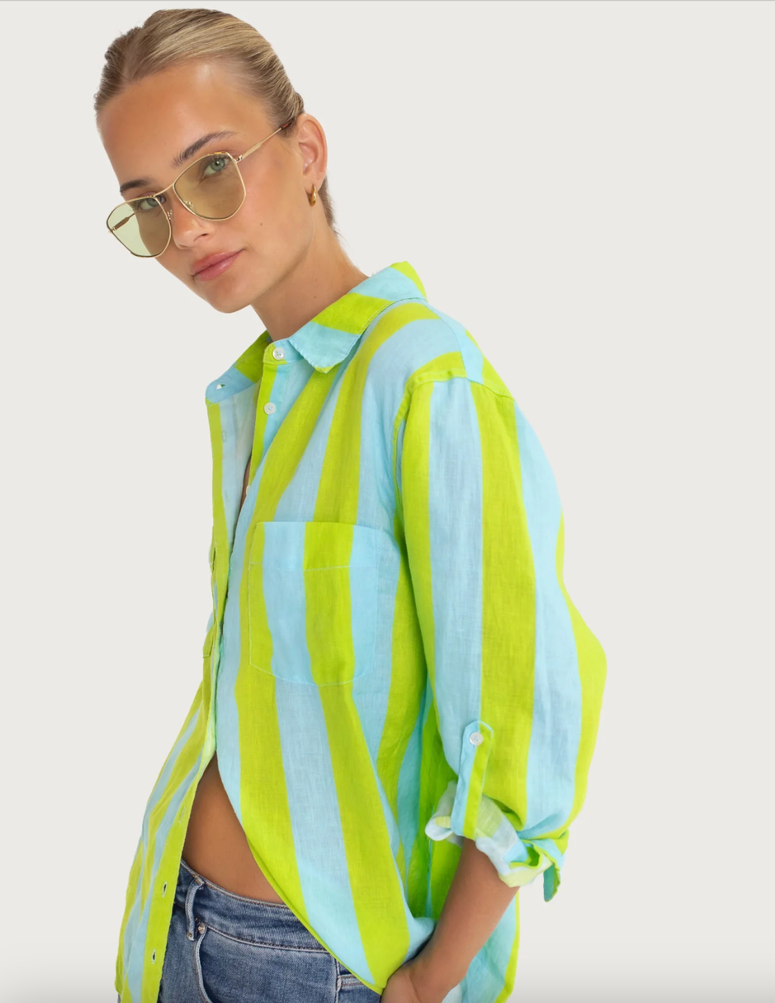 Lunch With Me Boyfriend Linen Shirt by HUT