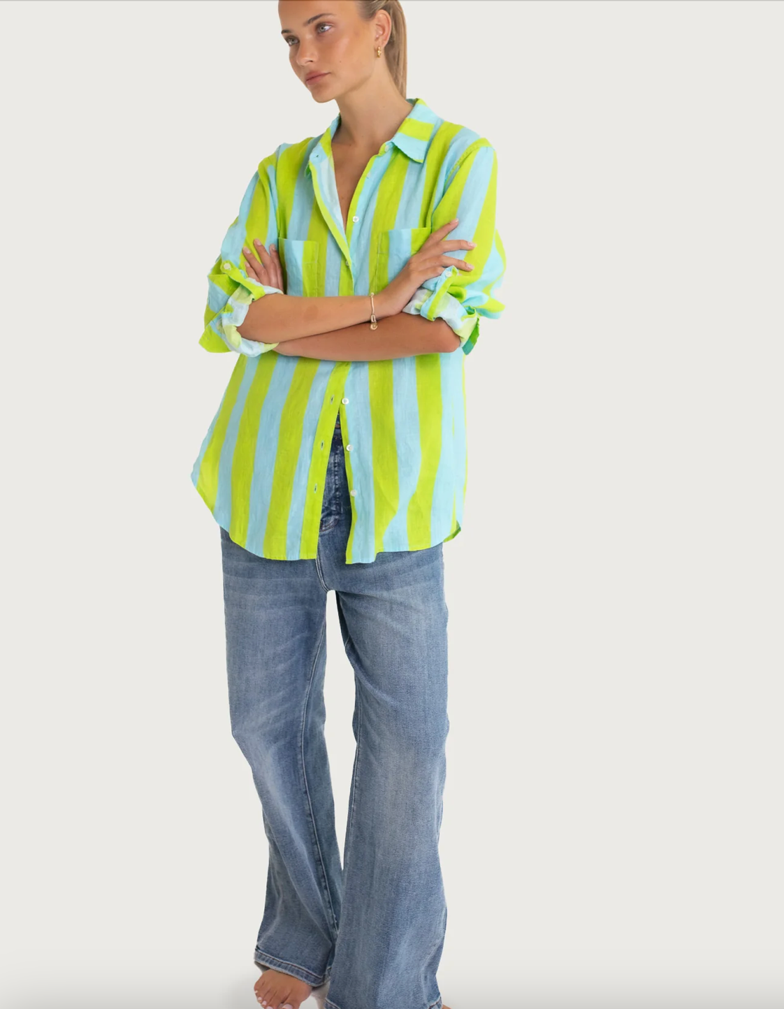 Lunch With Me Boyfriend Linen Shirt by HUT