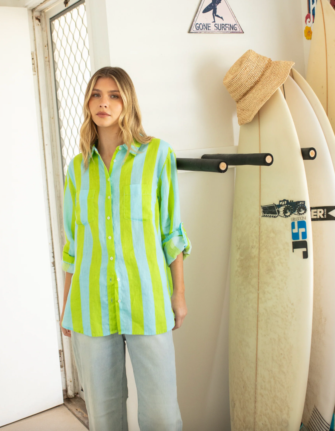 Lunch With Me Boyfriend Linen Shirt by HUT
