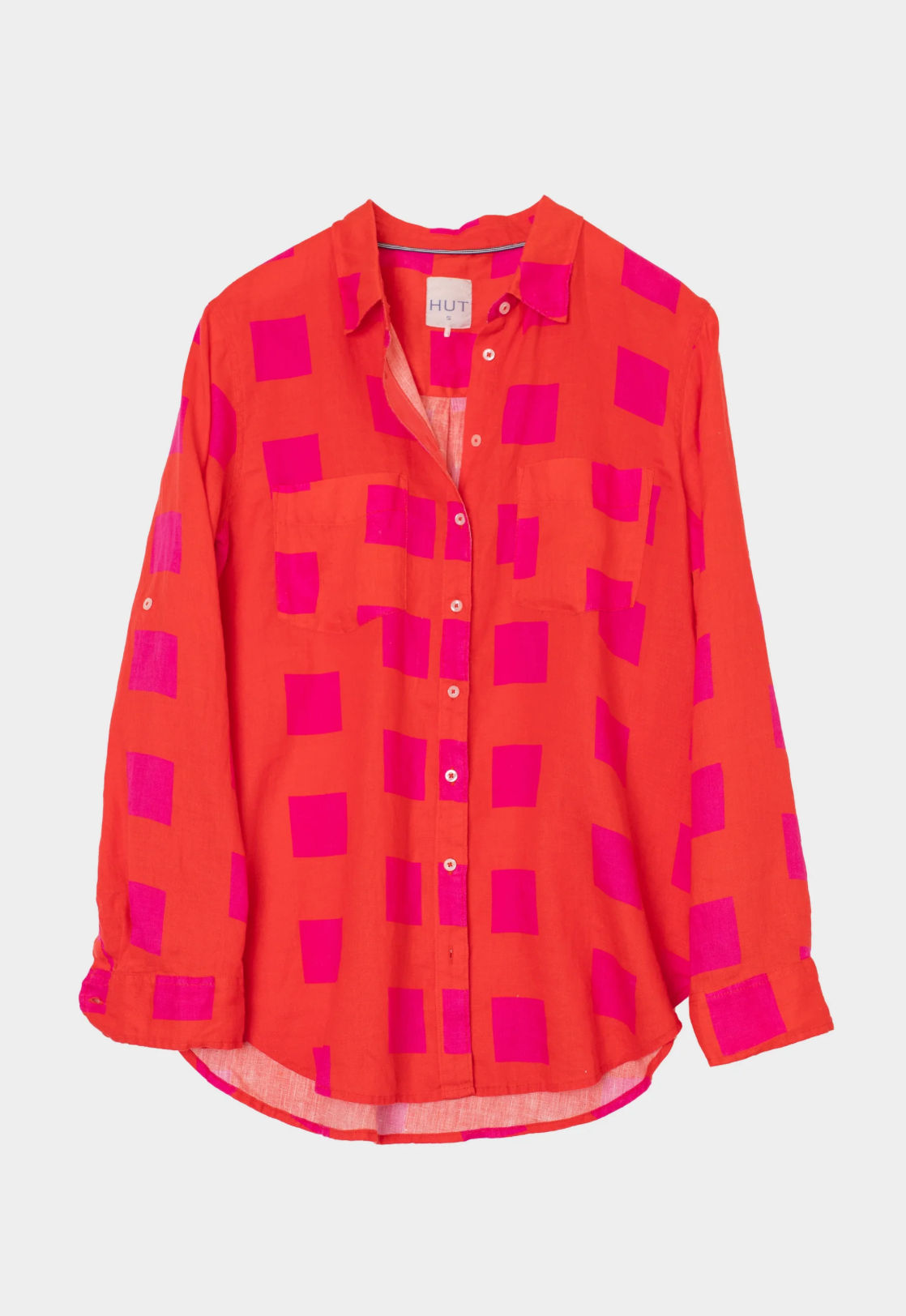 The Boyfriend Linen Shirt in Tequila Sunrise by HUT