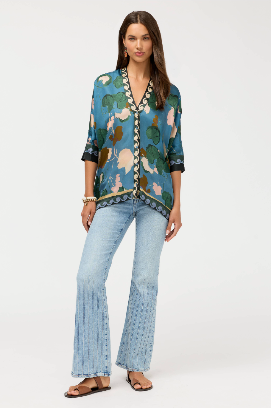 Fatima Blouse in Descanso Scarf by Johnny Was
