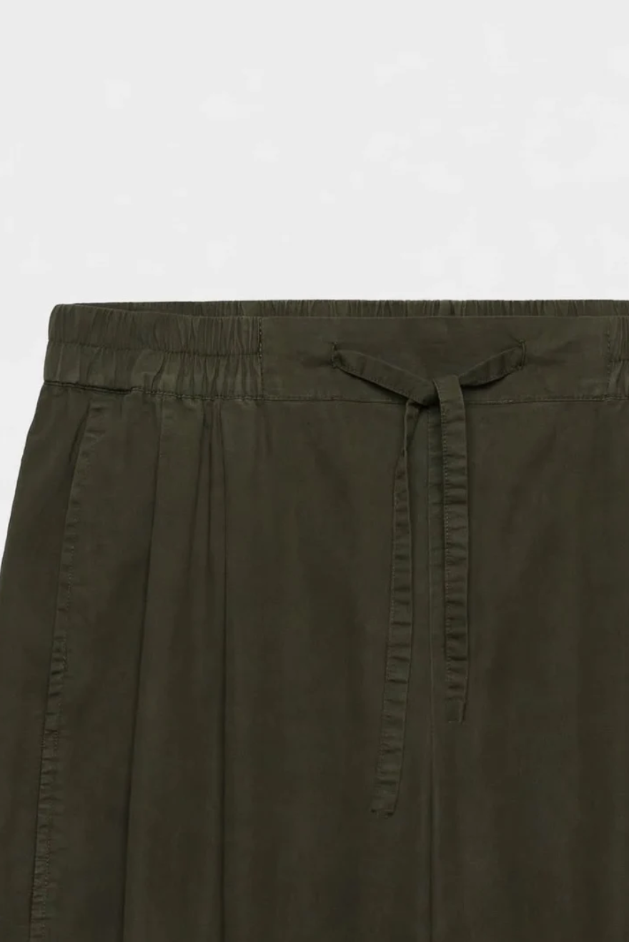 Cotton Barrel Leg Pant in Olive by HUT