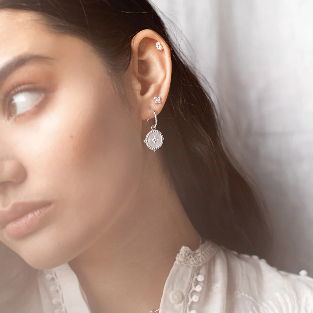 Small Hoop Earrings in Silver by Murkani