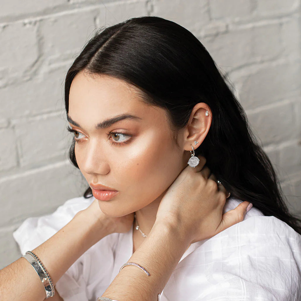 Small Hoop Earrings in Silver by Murkani