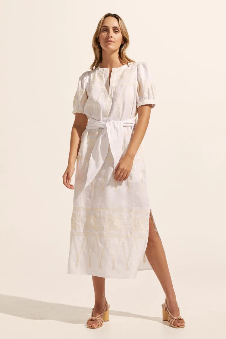 Unify Toast Dress in Porcelain Embroid by Dress by Zoe Kratzmann