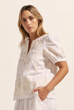 Load image into Gallery viewer, Venture Top in Porcelain Embroid by Zoe Kratzman
