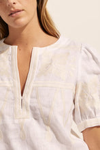 Load image into Gallery viewer, Venture Top in Porcelain Embroid by Zoe Kratzman
