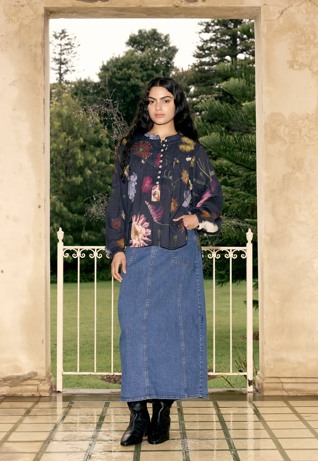 Sierra Blouse in Floratone Nancybird