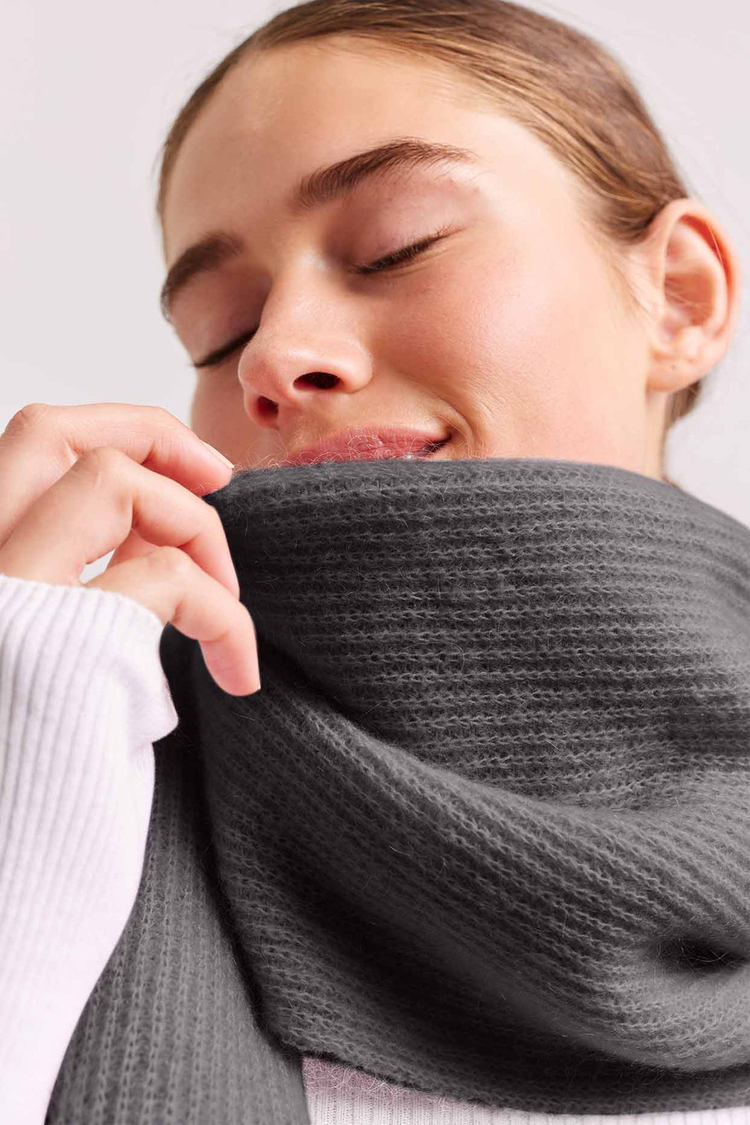 Lola Mohair Scarf in Charcoal by Alessandra