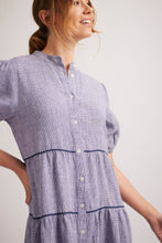 Load image into Gallery viewer, Marcella Dress in Navy Houndstooth Linen by Alessandra
